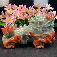 Dragon de jade Xiuyu en cristal sculpté à la main pour la décoration