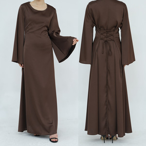 Women Modest <b>Abaya</b> Dress Long Sleeve Maxi Robe Solid Color Faithful Wear for Daily <b>Prayer</b> Wedding - Product Image 2