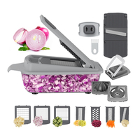 Accessoires de cuisine écologiques certifiés LFGB, tout en plastique, coupe-légumes multifonctionnel, hachoir à oignon, mandoline
