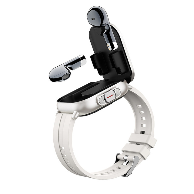 Smart Watch Headphones Integrated TFT Display-High-Resolution Silica Gel Magnetic Remote Control-Blood Oxygen Heart Rate