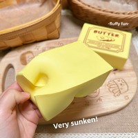 Jouet de décompression en plastique souple à succion, en forme de brique de lait au beurre, à rebond lent, imitant un pain, pour garçons