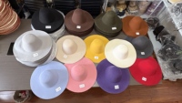 CZ071 Chapeau en feutre à large bord de couleur unie, matière première vierge en poils de lapin non traités pour la fabrication artisanale de chapeaux et la mercerie DIY