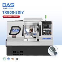 Torno CNC de cama inclinada de doble husillo de 4 ejes DAS 220V multifuncional con torreta de potencia de eje Y para accesorios de reloj de barco de coche