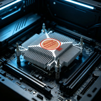 Refroidisseur de processeur sans ventilateur, dissipateur thermique en aluminium avec base en cuivre, refroidissement passif de processeur à profil bas pour mini PC de bureau Intel