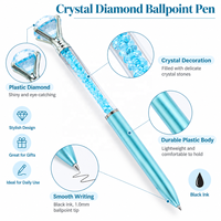 Stylo Bille Diamant Cristal avec Grande Pierre Précieuse, Corps en Plastique Transparent, Encre Noire 1mm, Écriture Fluide, Vente en Gros, Nouveauté Papeterie Cadeau