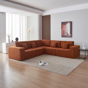 Conjunto de Sofá Seccional Modular Convertible, Sofá Grande en Forma de L, Tapizado en Tela, Moderno, para Sala de Estar, Oficina, Apartamento, Sofá Cama - Product Image 2