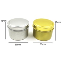 Cajas de Metal Redondas Doradas y Plateadas de 8oz para Portavelas, Envases de Estaño Recargables, Frascos Vacíos para Velas con Tapa