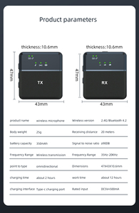 Neexxt sx9ic kép chuyên nghiệp kép Lavalier Micro không dây cho Youtube phỏng vấn vlog trình bày <span class=keywords><strong>Facebook</strong></span> sống - Product Image 5