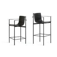 Europe du nord cadre Style moderne haute selle chaise de bar en cuir irrégulière métal ménage comptoir chaise Bar île chaise tabouret