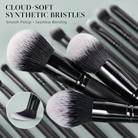Logo personnalisé, vente en gros, 16 pièces, pinceaux de maquillage pour les yeux, fard à joues, poils synthétiques doux, kit de pinceaux cosmétiques