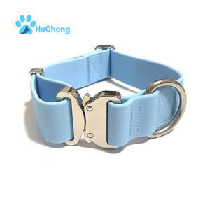 <span class=keywords><strong>Collar</strong></span> de Perro de TPU Impermeable de Poliuretano de Combate con Hebilla de Metal Plateado Resistente de Lujo de 4 cm con Logotipo Personalizado - Product Image 1