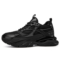 Chaussures de sport décontractées pour hommes, rehaussantes, talons cachés 8 cm, respirantes, légères, empeigne en PU et maille, semelle extérieure en caoutchouc