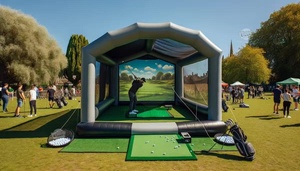 Simulator Golf tiup, kandang tenda proyektor Digital, layar proyektor Digital tahan air PVC/nilon Blower untuk penggunaan acara luar ruangan - Product Image 6