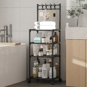 Organizador de Macetas Multiusos <span class=keywords><strong>para</strong></span> el Hogar, <span class=keywords><strong>Estante</strong></span> Metálico Móvil de Varias Capas <span class=keywords><strong>para</strong></span> Microondas, Organizador de Almacenamiento <span class=keywords><strong>para</strong></span> Cocina con Ganchos - Product Image 3