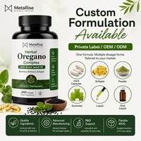 Capsules d'huile d'origan sauvage et d'huile de nigelle OEM, 60 capsules par flacon, complément naturel pour la santé immunitaire et digestive des adultes