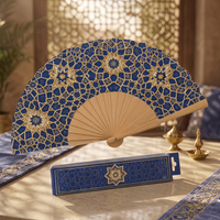 Éventail pliant islamique de 23 cm, imprimé de motifs géométriques arabes, logo personnalisé, cadeau du Ramadan