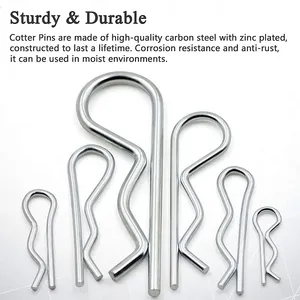 150 piezas Pasadores de Resorte de Acero al Carbono Brillante Sin Recubrimiento, Grapas de Retención Tipo R, Pasadores de Seguridad M2 M2.4 M2.8 M3.5 M4 - Product Image 3