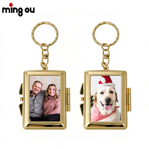 Mini Espejo Metálico para Sublimación, Llavero Plegable, Colgante Rectangular, Espejo Compacto Portátil <span class=keywords><strong>de</strong></span> Metal, Marco <span class=keywords><strong>de</strong></span> Fotos para Llavero - Product Image 1