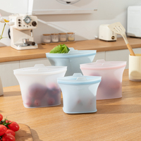 Sacs de conservation alimentaire en silicone vulcanisé au platine, réutilisables, autoportants, étanches, pour congélateur et micro-ondes, sans BPA et adaptés aux aliments