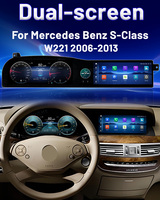 Écran double numérique, tableau de bord Android 13, autoradio multimédia LCD, GPS Navi pour Benz Classe S W221 06-13, CarPlay Auto