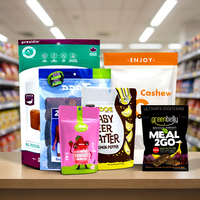 Sachets à fermeture éclair multi-tailles personnalisables en gros, sacs refermables de qualité alimentaire avec trou de suspension pour l'emballage de snacks et produits alimentaires en détail