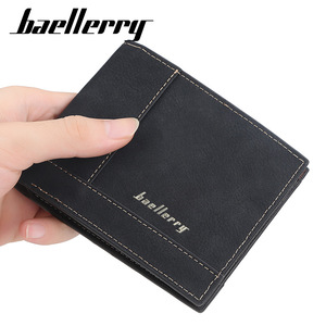 กระเป๋าสตางค์แบบสั้นสำหรับผู้ชาย Baellerry ขนาด 6 นิ้ว หนัง PU ใส่บัตรธุรกิจ สีพื้น สีดำ สีน้ำตาลกาแฟ สีน้ำตาลอ่อน - Product Image 5