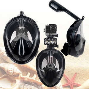 قناع غطس كامل للوجه مزود بأنبوب تنفس جاف من السيليكون من الأعلى معدات الغطس لسهولة التنفس من الأنف - Product Image 2