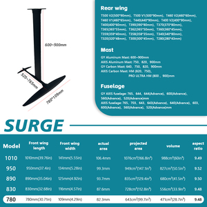 Componente de Repuesto para Hydrofoil de Fibra de Carbono Premium Surge 780, Ala de Hydrofoil para Surf Wing Foil de Alto Rendimiento - Product Image 2
