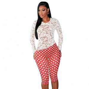 Nuevo <span class=keywords><strong>Mono</strong></span> con Top <span class=keywords><strong>de</strong></span> Encaje sin Espalda y Mangas Largas con Estampado <span class=keywords><strong>de</strong></span> <span class=keywords><strong>Lunares</strong></span> 2026 - Product Image 5