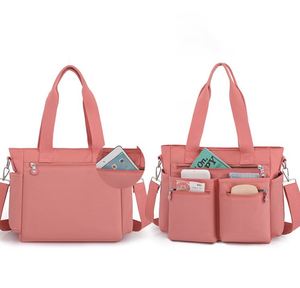 Sac fourre-tout décontracté en tissu Oxford pour femmes, capacité 1L, fermeture éclair, résistant à l'eau, plusieurs poches, poignées souples, bandoulière - Product Image 2
