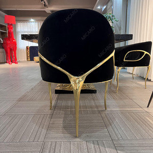 Sillón de tela o cuero de <span class=keywords><strong>Chandra</strong></span> de latón pulido de lujo para uso en apartamentos de Villa - Product Image 4