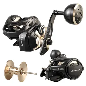 Dn carretel de pesca 9 + 1bb para carrinho, carretilha para pesca em barco com arrasto máximo de 16kg, carretilha de pesca 6.3:1 carrinho de água salgada