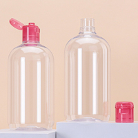 Bouteilles en plastique PET de 250 ml et 500 ml pour dissolvant de maquillage, vernis à ongles, tonique, eau nettoyante et huile, avec bouchons à clapet
