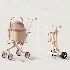 أزياء عالية خفيفة الوزن قابلة للطي الكلب القط عربة روز الذهب الحيوانات الأليفة أكسفورد حقيبة عالية القيمة اللون فصل حقيبة عبر الحدود - Product Image 5