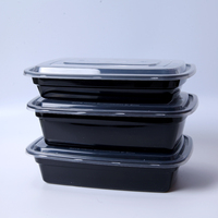 Vente en gros de compartiments jetables à emporter avec couvercle pour restaurant Boîte à lunch PP Récipient alimentaire en plastique