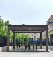 Pergola à persiennes en aluminium Toit métallique imperméable Gazebo en aluminium Pergola de haute qualité en aluminium pour l'extérieur