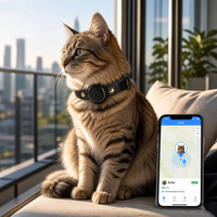 Collier de suivi GPS en cuir PU pour animaux de compagnie avec support AirTag, suivi en temps réel, étanche, localisateur pour chiens et chats, personnalisable pour usage quotidien, mondial