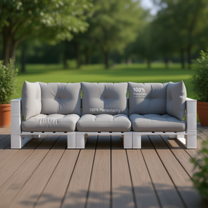 ชุดเบาะรองนั่งกลางแจ้งสีเทา 3 ชิ้น โพลีเอสเตอร์ 100% นุ่มสบาย ถอดซักได้ ใช้ได้ทุกฤดู - Product Image 2