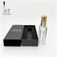 Flacon de parfum en verre transparent de 20 ml, flacon pulvérisateur, boîte en papier blanche et noire pour parfum avec insert en éponge, boîte pliante en papier, impression personnalisée