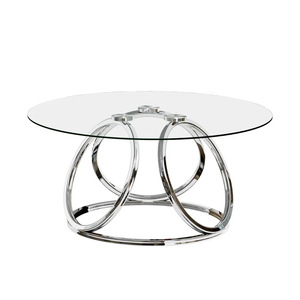 Luxury modern <b>small</b> apartment coffee <b>table</b>, Italian glass coffee <b>table</b>, living room round coffee <b>table</b> combination sofa side - Product Image 5