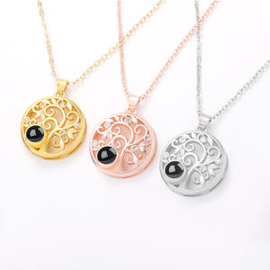 GIVELUCK High Quality Custom Photo Projection <strong>Necklace</strong> <strong>with</strong> <strong>Picture</strong> <strong>Inside</strong> Stainless Steel Tree of Life Projection Pendant - Product Image 3