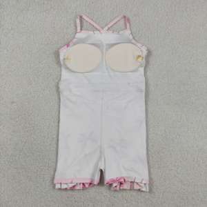 Vestido de yoga transpirable sin mangas hasta la rodilla con estampado de lazos de béisbol rosa para bebé niña GSD2567 RTS, venta al por mayor - Product Image 4
