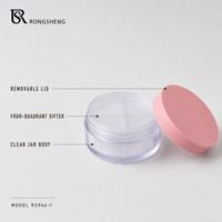 Pot à poudre cosmétique vide 71 mm en plastique transparent avec tamis à 4 compartiments