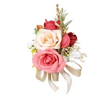 Yi Yage 330 Rosen-Seidenblumen Künstliche Blumen für Hochzeitskleider, Fotoshootings, Kopfschmuck, Haarnadeln, Braut- und Bräutigam-Ansteckblumen, Blumenstrauß in Rot