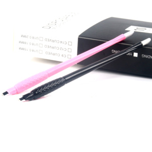 <span class=keywords><strong>Penna</strong></span> manuale Semi permanente del tatuaggio degli strumenti manuali della <span class=keywords><strong>penna</strong></span> di <span class=keywords><strong>Microblading</strong></span> del sopracciglio eliminabile rosa dell'oem con Microblade 18U - Product Image 1