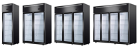 Fournisseur chinois vente spéciale nouveau modèle double porte air forcé ventilateur refroidissement vertical porte en verre congélateur