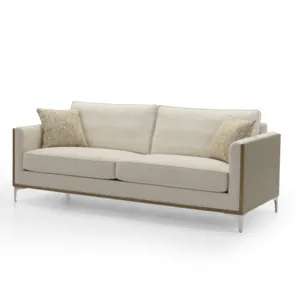 Ucuz ve iyi tasarlanmış kumaş kanepe mobilya bantlı kırmızı meşe