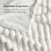 Kunstfell-Strickdecke mit Gerippten Plüschstreifen Luxuriös Weich Warm Flauschig Für Alle Jahreszeiten Geeignet für Sofa Bett Heimdekoration