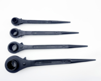 45 #   Clé à douille double à double embout en acier au carbone, clé à cliquet à queue pointue, clé à douille à cliquet 12-32 mm