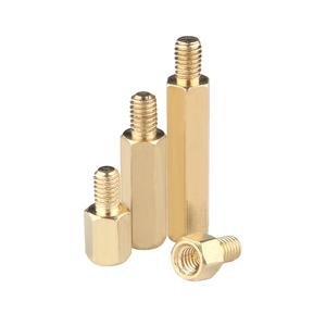Entretoise hexagonale en laiton poli mâle-<span class=keywords><strong>femelle</strong></span>, poteau de support de carte mère, colonne de carte PCB, boulon <span class=keywords><strong>d</strong></span>'entretoise de carte mère, filetage UNC, 2 écrous - Product Image 3